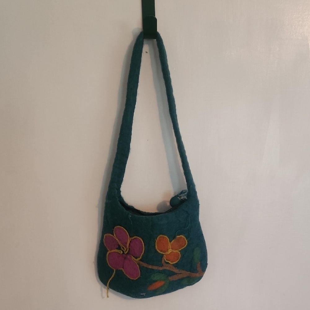 Floral Teal Shoulder Bag